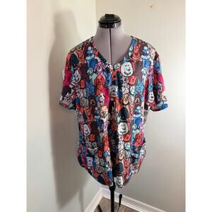 Skechers by Barco Uniforms Dog Print Scrub Top size 2XL